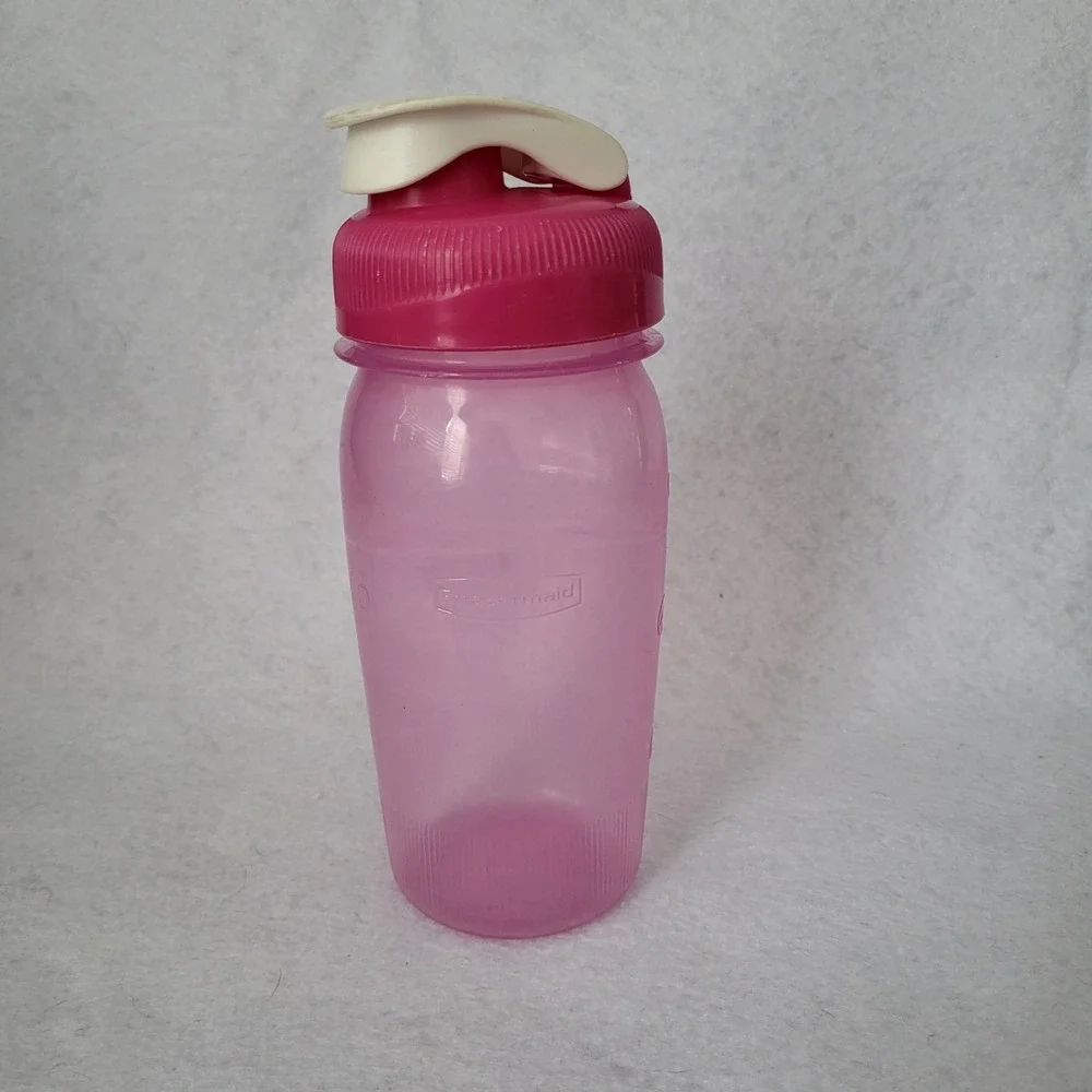 Rubbermaid Refill Reuse Chug Water Bottle Pink Flip-Top‎ Lid 14oz Used